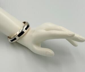 Taxco Mexico Modernist Sodalite Hinged Cuff Bracelet Sterling 925 Heavy 58g